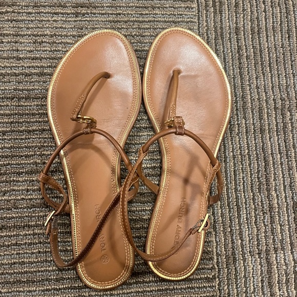 Tory Burch Brown Leather Sandals - Picture 2 of 3